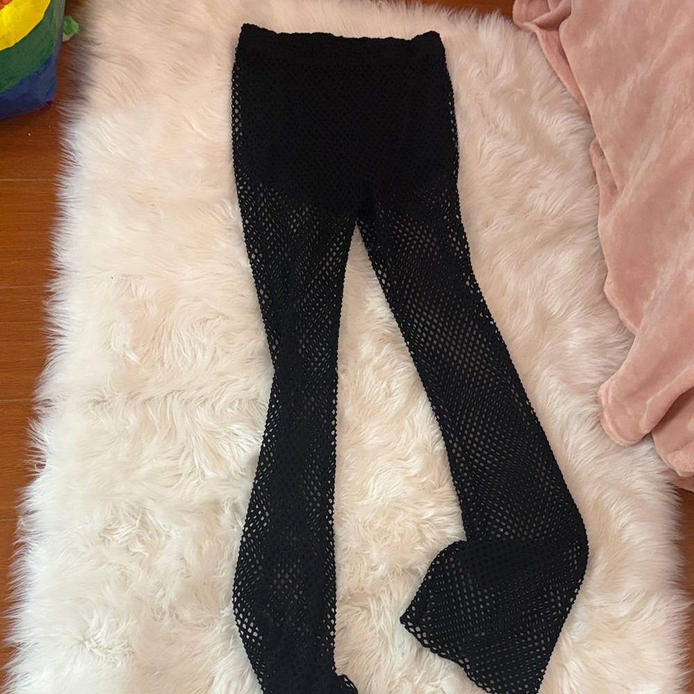 Black Mesh Pants